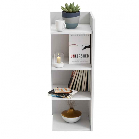 Etajera colt, Lucmi, PAL melaminat 18mm, Alb mat, 4 rafturi , 35x35x100(h) cm [2]