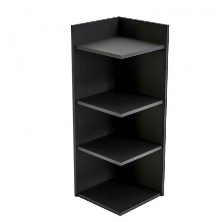 Etajera colt, Lucmi, PAL melaminat 18mm, Negru mat, 4 rafturi , 35x35x100(h) cm [4]