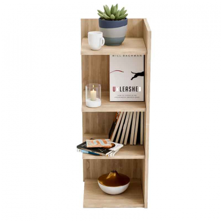 Etajera colt, Lucmi, PAL melaminat 18mm,  stejar natur , 4 rafturi , 35x35x100(h) cm [1]
