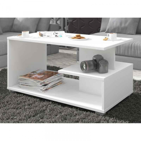 Masa de cafea, pal laminat, alb, 90x51x45 cm [3]