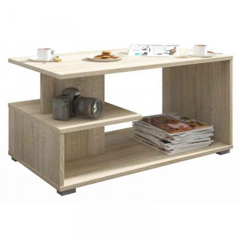 Masa de cafea, pal laminat, stejar, 90x51x45 cm