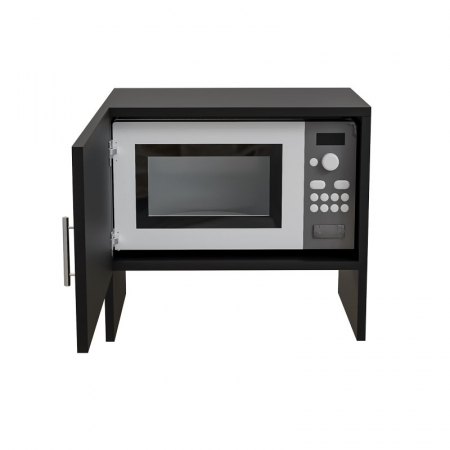 Masca Cuptor cu Microunde Lucmi, Pal Negru Mat 18mm, cant ABS, 1 ușă,  54 (L) x 40(a) x 50(h)cm [4]