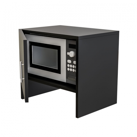 Bucatarie - Masca Cuptor cu Microunde Lucmi, Pal Negru Mat 18mm, cant ABS, 1 ușă,  54 (L) x 40(a) x 50(h)cm