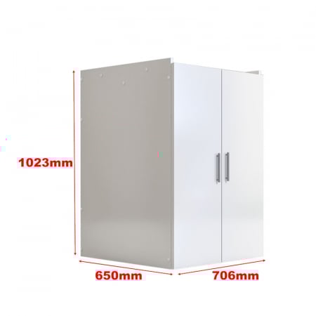 Masca masina de spalat cu uscator deasupra, Lucmi,  pal 18mm, 2 uși, alb, 70.6 x 65 x 102.3cm [10]