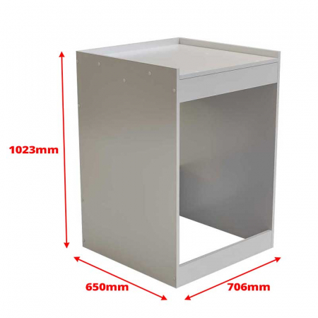 Masca masina de spalat cu uscator deasupra, Lucmi,  pal 18mm, fara usa, alb, 70.6 x 65 x 102.3cm [5]