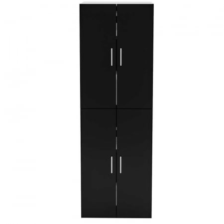 Dulap Masca masina de spalat si uscator, LUCMI,  pal, 1 raft, 4 usi, negru , 70.6 x 66.8 x 190.6cm [4]