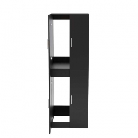 Dulap Masca masina de spalat si uscator, LUCMI,  pal, 1 raft, 4 usi, negru , 70.6 x 66.8 x 190.6cm [7]