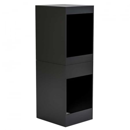Dulap Masca masina de spalat si uscator, LUCMI,  pal, 1 raft, 4 usi, negru , 70.6 x 66.8 x 190.6cm [6]