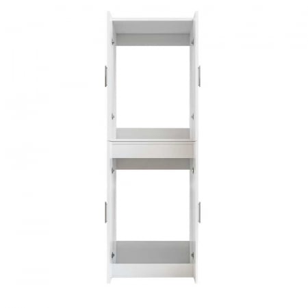 Dulap Masca masina de spalat si uscator haine, Lucmi, PAL 18 mm, 1 raft, 4 usi, Alb mat, 70.6 x 66.8 x 190.6 cm [8]