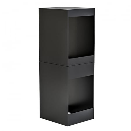 Dulap Masca masina de spalat si uscator, Lucmi,  pal 18mm, fara usa, negru, 70.6 x 65 x 190.6cm [3]