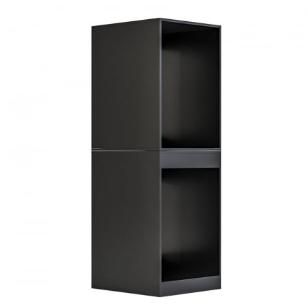 Dulap Masca masina de spalat si uscator, Lucmi,  pal 18mm, fara usa, negru, 70.6 x 65 x 190.6cm [4]