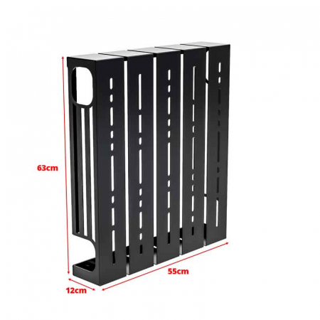 Masca modulara pentru calorifer Lucmi,  Tabla OL 2mm vopsita in camp electrostatic negru MAT, 55 x 12 x63(h)cm [4]