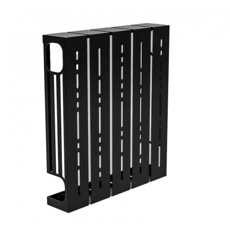 Masca modulara pentru calorifer Lucmi,  Tabla OL 2mm vopsita in camp electrostatic negru MAT, 55 x 12 x63(h)cm