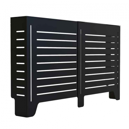 Masca pentru calorifer Lucmi,  Tabla OL 2mm vopsita in camp electrostatic negru MAT, 149/95 x 20 x 85(h)cm