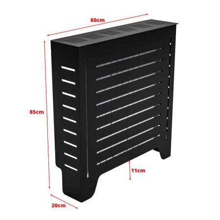 Masca pentru calorifer Lucmi,  Tabla OL 2mm vopsita in camp electrostatic negru MAT, 80 x 20 x 85(h)cm [2]