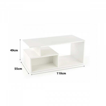 Masuta cafea alba Combo, 110x55x49 cm [6]