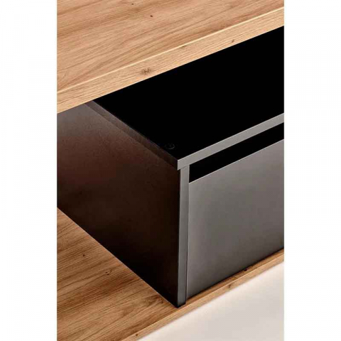 Masuta cafea cu un sertar Pantera stejar wotan/negru, 110x60x50 cm [6]