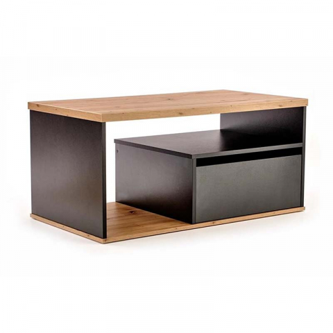 Masuta cafea cu un sertar Pantera stejar wotan/negru, 110x60x50 cm [5]
