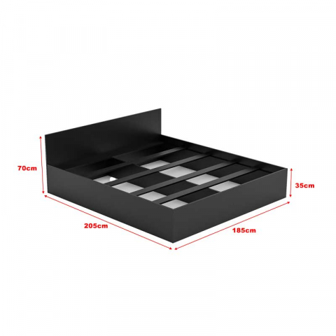 Pat LUCMI 180 x 200, PAL MELAMINAT EGGER NEGRU, SUPORT PENTRU SALTEA INCLUS [8]