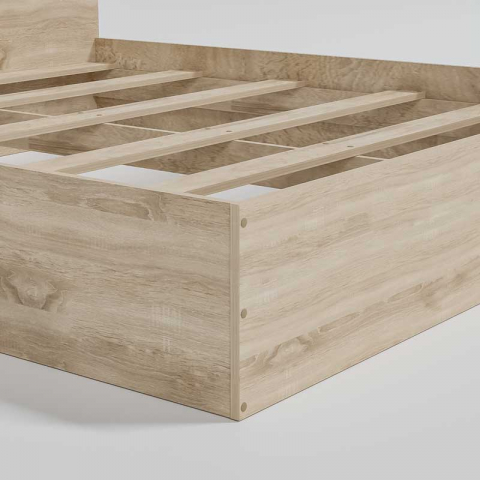 Pat LUCMI 180 x 200 , PAL 18mm Melaminat EGGER STEJAR, Suport pentru saltea inclus [3]