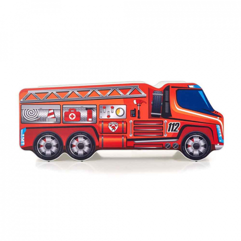 Pat masina tineret Fire Truck, somiera si saltea incluse, 70X140 cm [5]