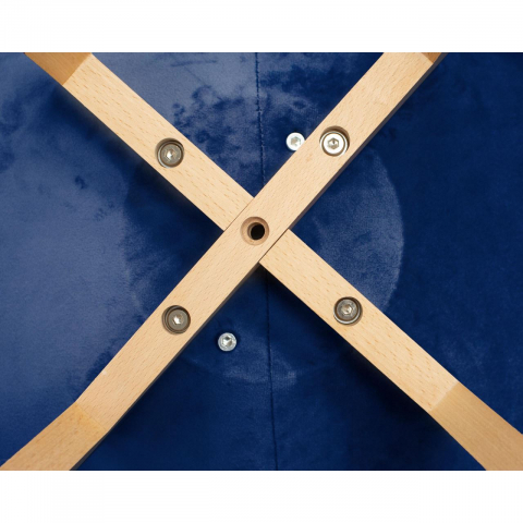 Scaun bucatarie/living, lemn, catifea, albastru, 49x60x82 cm, LUCMI [4]