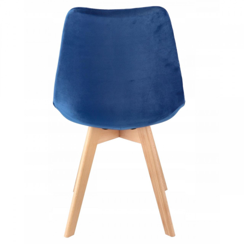 Scaun bucatarie/living, lemn, catifea, albastru, 49x60x82 cm, LUCMI [5]