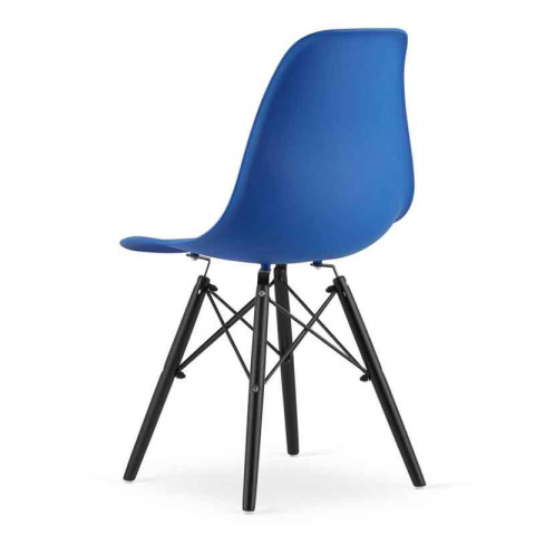 Scaun stil scandinav, Lucmi, Osaka, PP, lemn, albastru si negru, 46x54x81 cm [6]