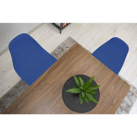 Scaun stil scandinav, Lucmi, Osaka, PP, lemn, albastru si negru, 46x54x81 cm [1]