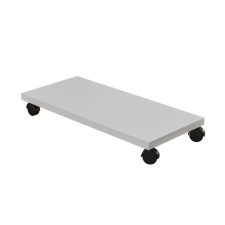 Suport Mobil pentru unitate calculator, Lucmi, Pal 18mm, Alb Mat, Cant ABS 2mm, 4 roti cu frana, 25 x 45 x 5.3(h)cm [2]