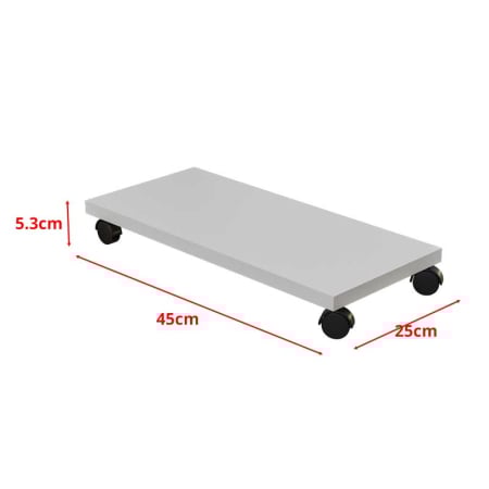 Suport Mobil pentru unitate calculator, Lucmi, Pal 18mm, Alb Mat, Cant ABS 2mm, 4 roti cu frana, 25 x 45 x 5.3(h)cm [5]