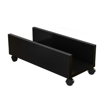 Suport Mobil pentru unitate calculator, Lucmi, Pal 18mm, Negru Mat, Cant ABS 2mm, 4 roti cu frana, 25 x 45 x 15(h)cm [2]