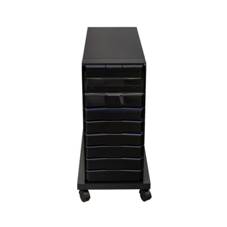 Suport Mobil pentru unitate calculator, Lucmi, Pal 18mm, Negru Mat, Cant ABS 2mm, 4 roti cu frana, 25 x 45 x 5.3(h)cm [4]