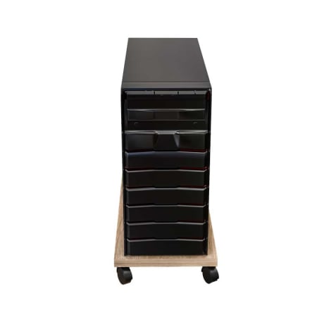 Suport Mobil pentru unitate calculator, Lucmi, Pal 18mm, Stejar Natur, Cant ABS 2mm, 4 roti cu frana, 25 x 45 x 5.3(h)cm [4]