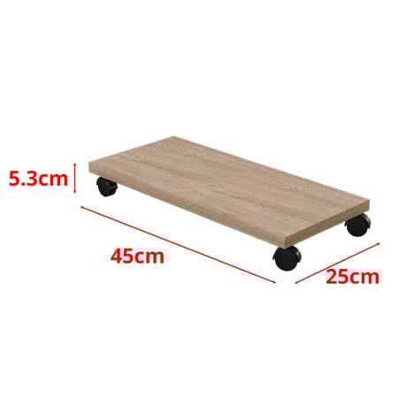 Suport Mobil pentru unitate calculator, Lucmi, Pal 18mm, Stejar Natur, Cant ABS 2mm, 4 roti cu frana, 25 x 45 x 5.3(h)cm [5]