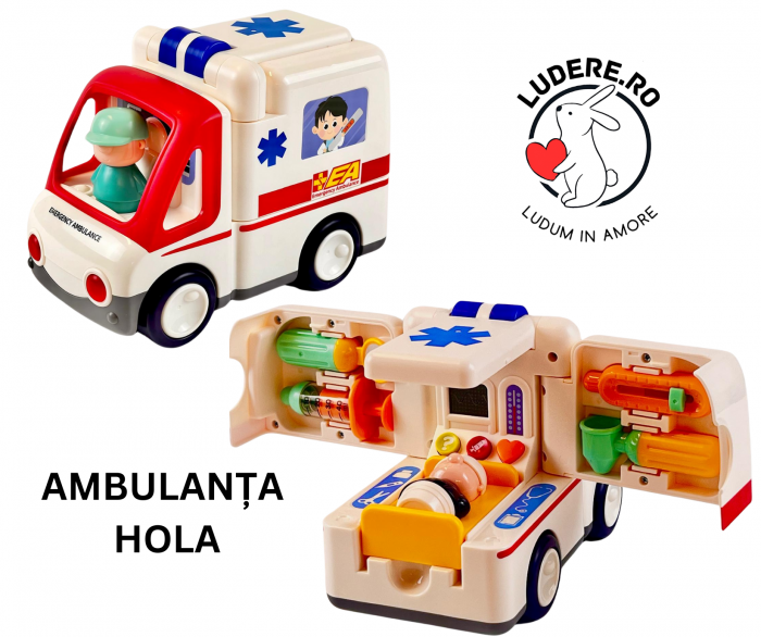Ambulanta HOLA cu sunete lumini si personaje [2]