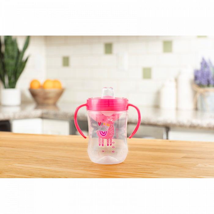 Canita cu cioc moale si manere, 270 ml, 9 luni+, roz Alpaca [3]