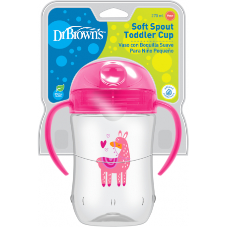 Canita cu cioc moale si manere, 270 ml, 9 luni+, roz Alpaca [4]