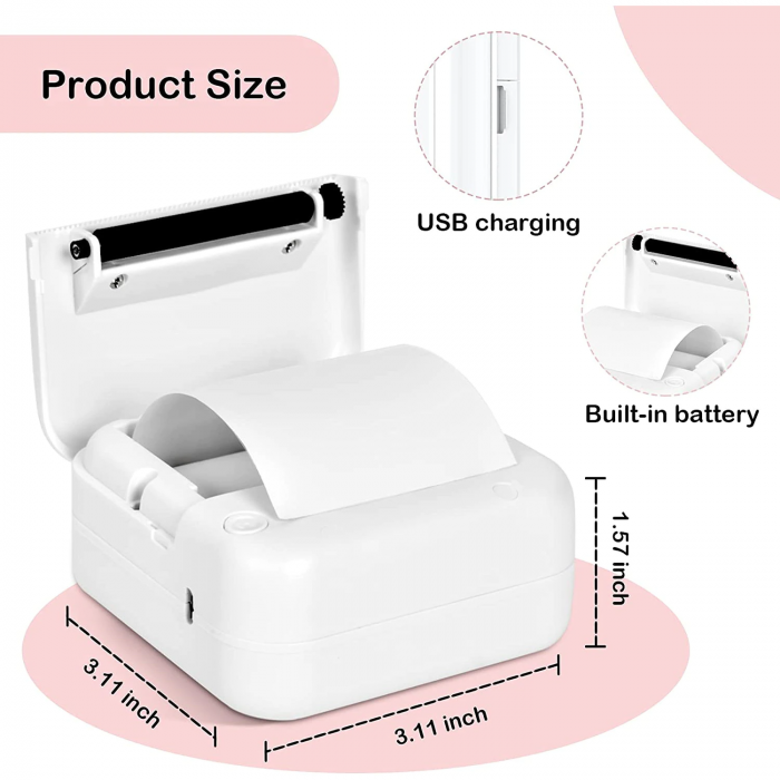 Imprimanta termica hartie sau etichete pentru copii  CU BLUETOOTH [4]
