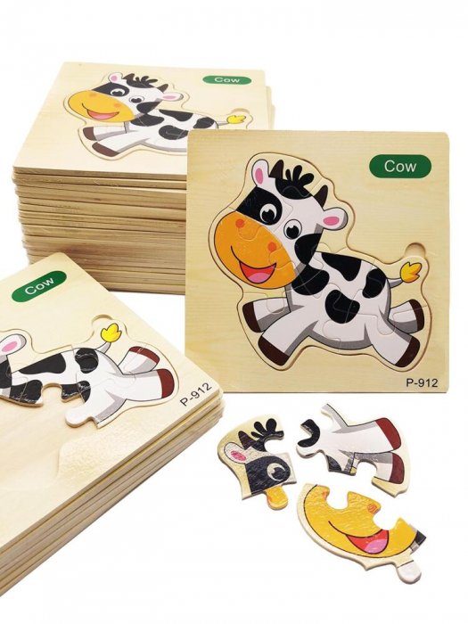 joc  Puzzle Incastru VACUTA Montessori [2]