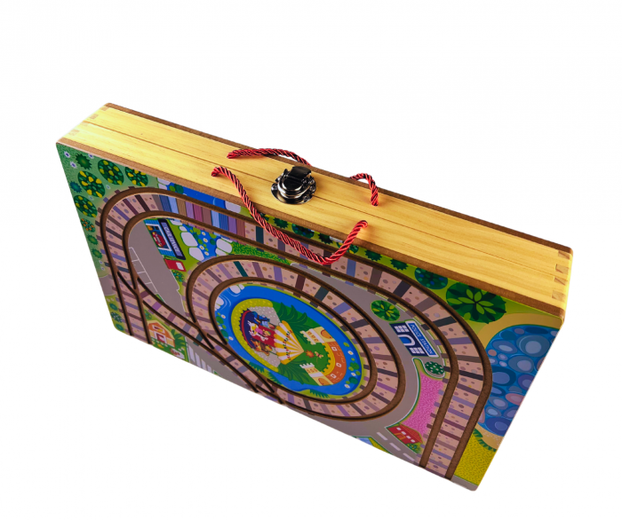 Orașelul din valiză joc din lemn Montessori cu trenulet pe baterii [7]