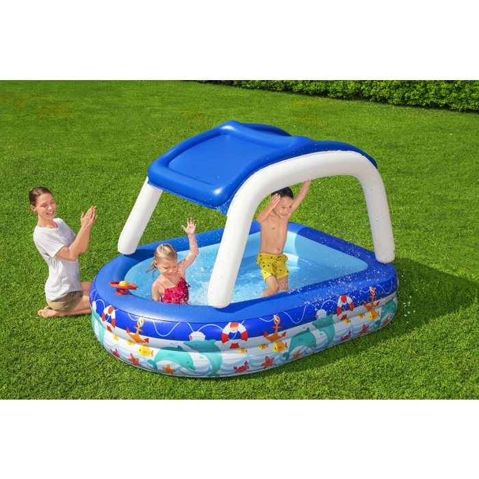 Piscina gonflabila Bestway  Family, cu parasolar detasabil, 213 x 155 x 123 cm [4]