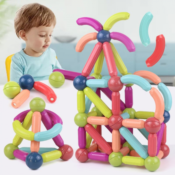 Set constructie cu bare magnetice 100 piese [4]
