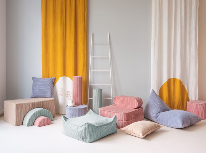 Taburet Beanbag Square Ottoman Peppermint Green [2]