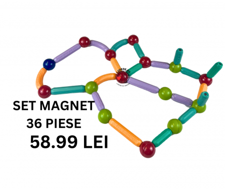 Centre activitati - Joc Ingenios cu Bare Magnetice set 36 piese mari