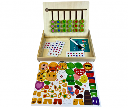 Centre activitati - Tabla Magnetică Educativă 2 in 1: Invățăm să Gândim Logic & Desenăm