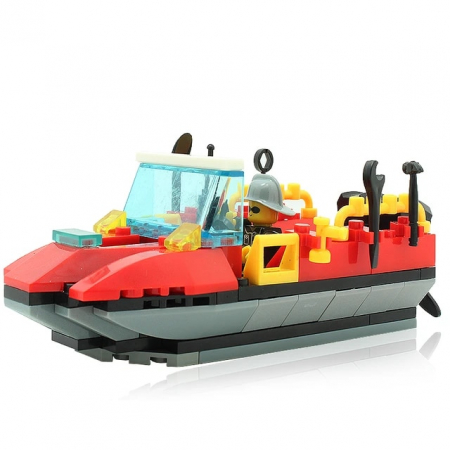 Jocuri de constructie - Barca de salvare blocuri de tip Lego 118 piese