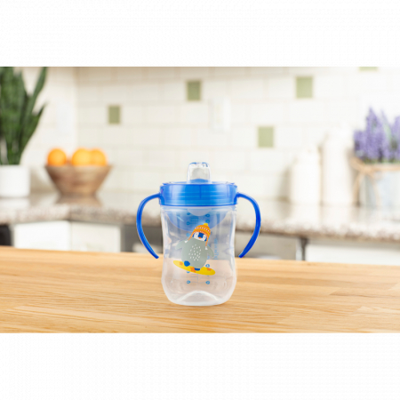 Canita cu cioc moale si manere, 270 ml, 9 luni+, albastra Pinguin [3]