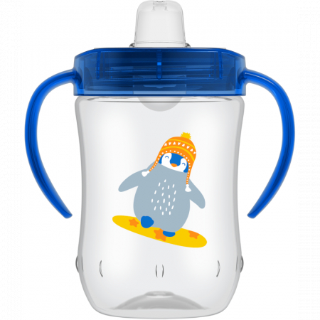 Canita cu cioc moale si manere, 270 ml, 9 luni+, albastra Pinguin [1]