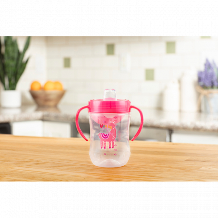 Canita cu cioc moale si manere, 270 ml, 9 luni+, roz Alpaca [2]